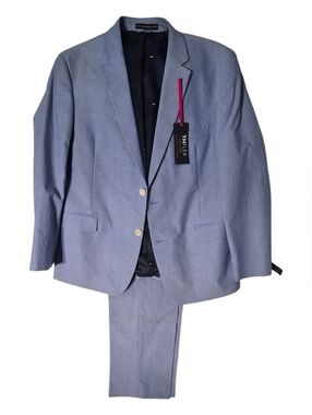Tommy Hilfiger Light Blue TH Flex Men's Suit Jacket 44 Short And Pants 36/30